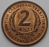 2 цента 1965г. Британские Карибские Территории, состояние aUNC - Мир монет