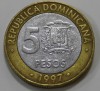 5 песо 1997г. Доминиканская Республика. 50 лет Банку , состояние VF-XF - Мир монет