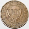 10 центов 1968г. Уганда, Бивни, состояние VF-XF - Мир монет