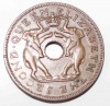 1 пенни 1957г. Родезия и Ньяселэнд , Елизавета II.  состояние  UNC. - Мир монет