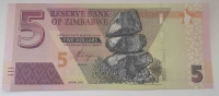 Банкнота 5 долларов 2020г. Зимбабве, состояние UNC - Мир монет