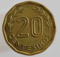 20 cентеcимо 1976г Уругвай. Крепость, состояние XF-AU - Мир монет