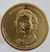 1 доллар 2010г. США.  Р . Миллард Филлмор(1850-1853), 13- президент,  состояние UNC. - Мир монет