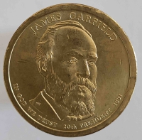 1 доллар 2011г. США.  Р . Джеймс Гарфилд(1881-1881), 20-й президент, состояние UNC. - Мир монет