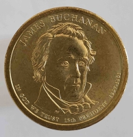 1 доллар 2010г. США. Р .  Джеймс Бьюкенен(1857-1861), 15 президент, состояние UNC. - Мир монет