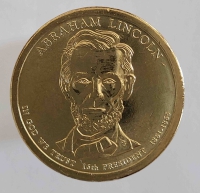 1 доллар 2010г. США.  Р . Авраам Линкольн(1861-1865), 16-й президент, состояние UNC - Мир монет