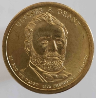 1 доллар 2011г. США.  Р .  Улисс Грант(1869-1877), 18-й президент,  состояние UNC. - Мир монет