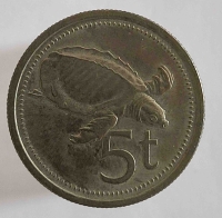 5 тойя 1987г. Папуа- Новая Гвинея, состояние XF - Мир монет