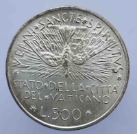 500 лир  1978г.  Ватикан. Вакантный престол, серебро 0,835, вес 11 грамм, состояние UNC - Мир монет