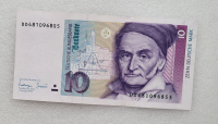 10 марок 1993  ФРГ. Карл Фридрих Гаусс , aUNC. - Мир монет