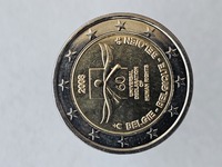 2 евро 2008г. Бельгия.  Декларация прав человека  ,из ролла - Мир монет