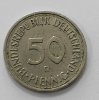 50 пфенигов 1981г. ФРГ. D, никель, состояние VF. - Мир монет
