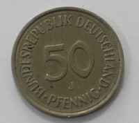 50 пфеннигов 1981г. ФРГ. J, никель,состояние VF. - Мир монет