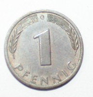 1пфенниг 1977г. ФРГ,  G,  состояние XF. - Мир монет