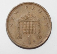 1 пенни 1975г. Великобритания, состояние VF - Мир монет