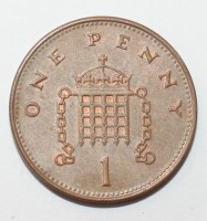 1 пенни 1999г. Великобритания, состояние VF-XF - Мир монет