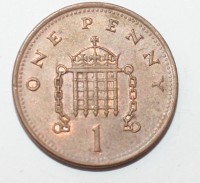 1 пенни 2001г. Великобритания, состояние VF-XF - Мир монет