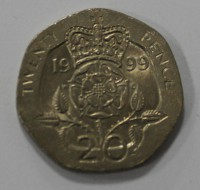 20 пенсов 1999г. Великобритания, состояние ХF - Мир монет