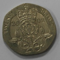 20 пенсов 2002г. Великобритания, состояние XF - Мир монет