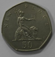 50 пенсов 1970г. Великобритания , состояние XF. - Мир монет