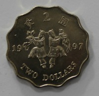 2 доллара 1997г. Гонконг. Китай,состояние XF-UNC - Мир монет