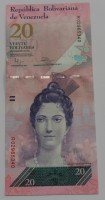  Банкнота  20 боливар 2011г. Венесуэла. Черепахи, состояние UNC - Мир монет