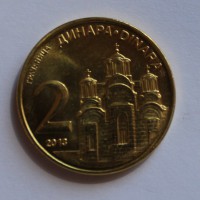 2 динара 2013г. Сербия,состояние UNC - Мир монет