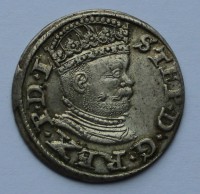     3 гроша 1586г. Рига . R.  Стефан Баторий, серебро,  состояние UNC. - Мир монет