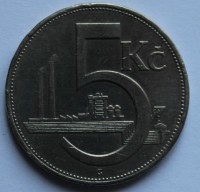 5 крон 1938г. Чехословакия, никель, состояние ХF. - Мир монет
