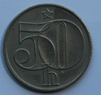 50 галер 1987г.  Социалистическая Чехословакия, никель,состояние VF - Мир монет