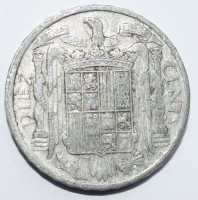 10 сентимо 1953г. Испания. Франсиско Франко, алюминий, состояние VF+ - Мир монет