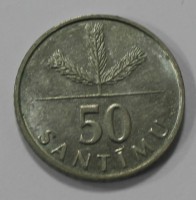 50 сантимов 1992г. Латвия, состояние UNC - Мир монет