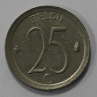 25 сантимов  1972г. Бельгия, никель, состояние XF. - Мир монет