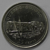25 центов 1992г. Канада. Квебек, состояние UNC - Мир монет