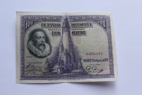 Банкнота  100 песет 1928г. Испания. Сервантес,состояние XF. - Мир монет