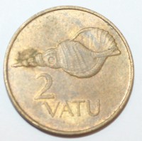 2 вату 1999г. Вануату, состояние VF. - Мир монет