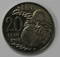 20 сене 2002г. Западный Самоа (Самоа и Сисифо), состояние UNC. - Мир монет