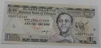 Банкнота  1 бырр 2008г. Эфиопия. Ниагарский водопад, состояние UNC. - Мир монет