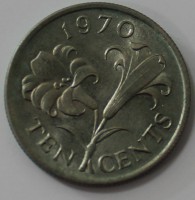 10 центов 1970г. Бермуды , Лилия, состояние XF - Мир монет