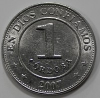 1 кордоба 2007г. Никарагуа,состояние XF - Мир монет