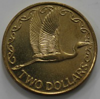 2 доллара 2008  г. Новая Зеландия, Аист, состояние UNC  - Мир монет