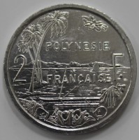 2 франка 2009г. Французская Полинезия,состояние UNC - Мир монет