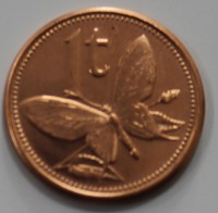 1 тоеа 2004г. Папуа Новая Гвинея,  Бабочка,состояние UNC - Мир монет