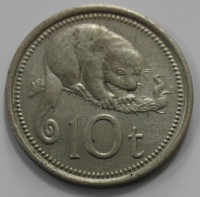 10 тоеа 1975г. Папуа Новая Гвинея. Лемур,состояние XF - Мир монет
