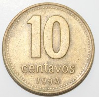 10 сентаво 1994г. Аргентина, состояние VF - Мир монет