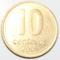 10 сентаво 2006г.г. Аргентина, состояние VF-XF - Мир монет
