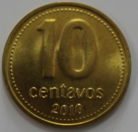 10 сентаво 2010г. Аргентина, состояние UNC - Мир монет