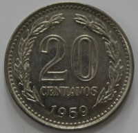 20 сентаво 1959г. Аргентина, состояние XF-UNC - Мир монет
