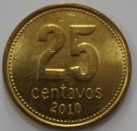 25 сентаво 2010г. Аргентина, состояние UNC - Мир монет