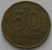 50 сентаво 1987г. Аргентина, состояние VF - Мир монет